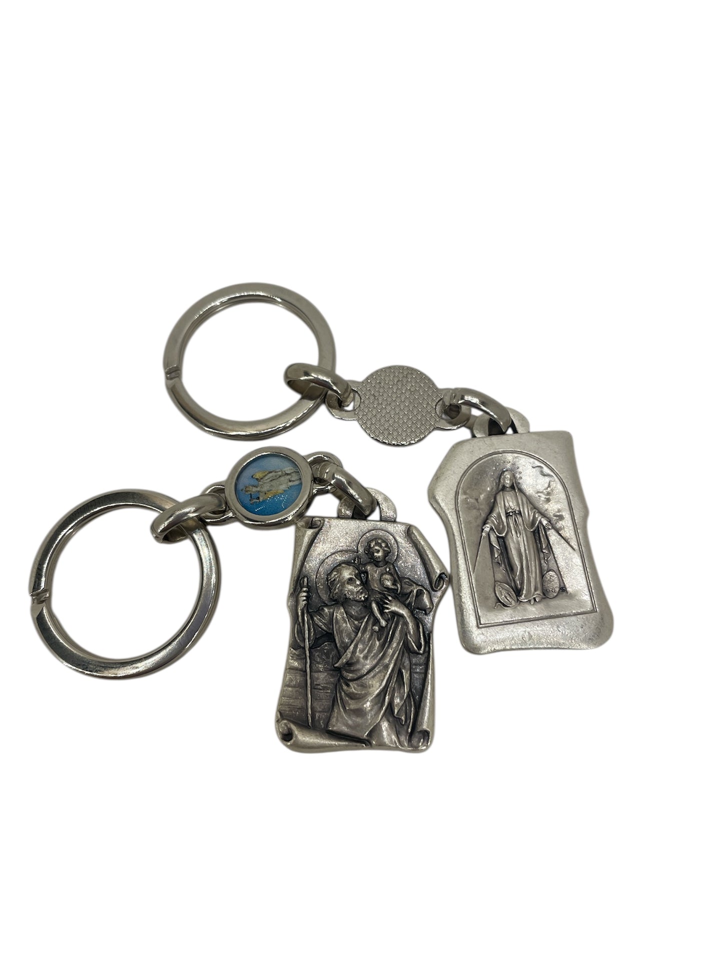 Keychain with St. Christopher, The Immaculate Virgin Mary and St. Michael Archangel